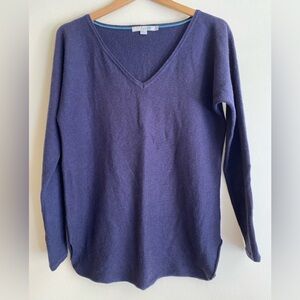 Boden Cashmere Navy Blue V-Neck Sweater